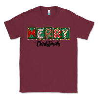 Burgundy Merry Christmas Classic Tee - CowhideDigitalArt