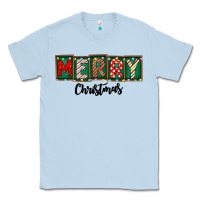 Dusty Blue Merry Christmas Classic Tee - CowhideDigitalArt