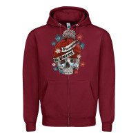 Burgundy freezing to death skull Zipper Hoodie - FaDigitalArtStudio