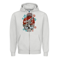 Dove Grey freezing to death skull Zipper Hoodie - FaDigitalArtStudio