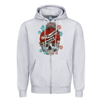Heather Grey freezing to death skull Zipper Hoodie - FaDigitalArtStudio