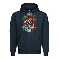 Navy freezing to death skull Zipper Hoodie - FaDigitalArtStudio