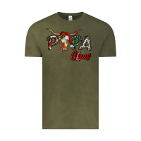Vintage Olive Papa Claus With Long Horn Western Christmas Vintage Tee - RanaPortraitStore