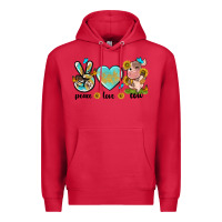 Cardinal peace love cute cow Premium Hoodie - NancyCooperArtShop