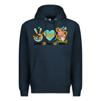 Navy peace love cute cow Premium Hoodie - NancyCooperArtShop