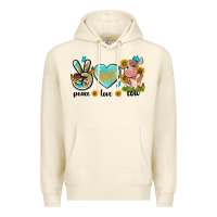 Sandshell peace love cute cow Premium Hoodie - NancyCooperArtShop