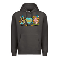 Smoke peace love cute cow Premium Hoodie - NancyCooperArtShop