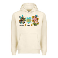 Tofu peace love cute cow Premium Hoodie - NancyCooperArtShop