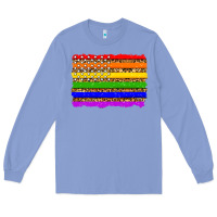 Colony Blue lgbtq and usa flag Long Sleeve Tee - Zillion Design Studio