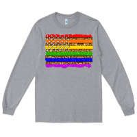 Heather Grey lgbtq and usa flag Long Sleeve Tee - Zillion Design Studio