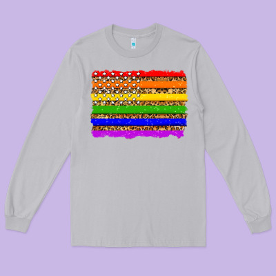 Lgbtq And Usa Flag Long Sleeve Tee Designed By Zillion Design Studio