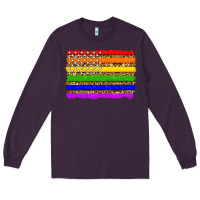 Plum lgbtq and usa flag Long Sleeve Tee - Zillion Design Studio