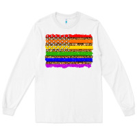 White lgbtq and usa flag Long Sleeve Tee - Zillion Design Studio