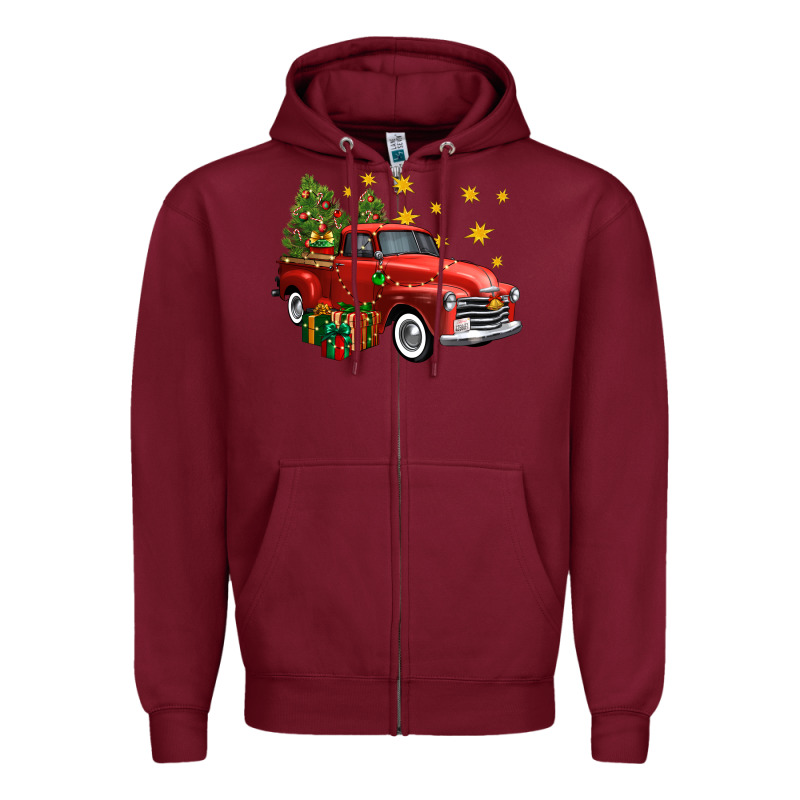 Christmas Truck Zipper Hoodie by FaDigitalArtStudio | Teevron