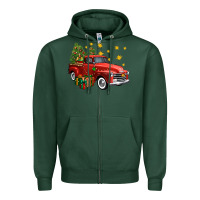 Sports Green christmas truck Zipper Hoodie - FaDigitalArtStudio