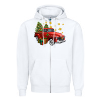 White christmas truck Zipper Hoodie - FaDigitalArtStudio