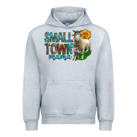 Heather Grey Small Town Mama With Sheeps Urban Hoodie - BundleAndBundleShop