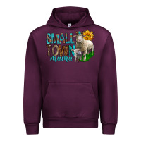 Mauve Wine Small Town Mama With Sheeps Urban Hoodie - BundleAndBundleShop