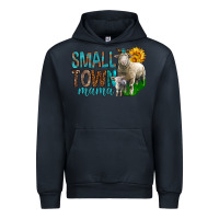 Navy Small Town Mama With Sheeps Urban Hoodie - BundleAndBundleShop