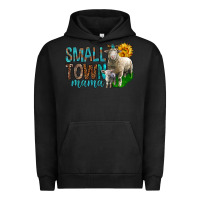 Pigment Black Small Town Mama With Sheeps Urban Hoodie - BundleAndBundleShop
