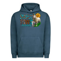 Pigment Midnight Navy Small Town Mama With Sheeps Urban Hoodie - BundleAndBundleShop