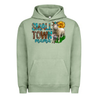 Pigment Oil Green Small Town Mama With Sheeps Urban Hoodie - BundleAndBundleShop