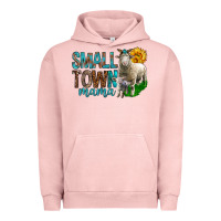 Pigment Salmon Small Town Mama With Sheeps Urban Hoodie - BundleAndBundleShop