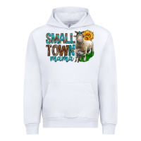 White Small Town Mama With Sheeps Urban Hoodie - BundleAndBundleShop