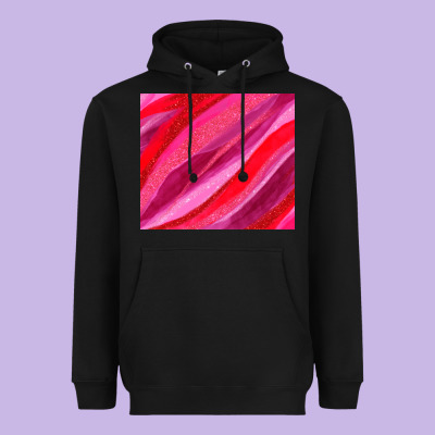 Valentines Day Glitter And Watercolor Heavyweight Hoodie Designed By Adodesignshop