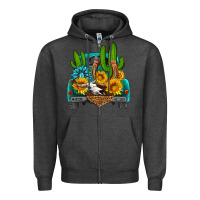 Charcoal Heather western truck Horseshoe Zipper Hoodie - HRA Design Shop