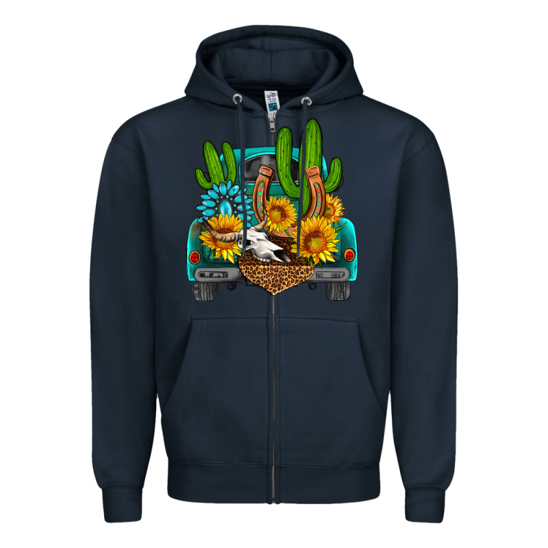 Western Truck Horseshoe Zipper Hoodie by HRA Design Shop | Teevron