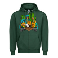 Sports Green western truck Horseshoe Zipper Hoodie - HRA Design Shop