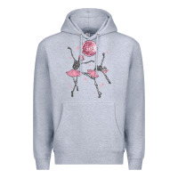 Heather Grey skeleton ballerina Premium Hoodie - MaliasSmallBusiness