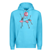 Ocean Blue skeleton ballerina Premium Hoodie - MaliasSmallBusiness