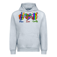 Heather Grey Peace Love Equality Urban Hoodie - BundleAndBundleShop