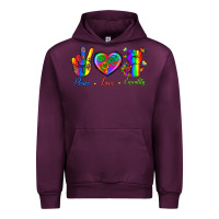 Mauve Wine Peace Love Equality Urban Hoodie - BundleAndBundleShop