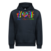 Navy Peace Love Equality Urban Hoodie - BundleAndBundleShop