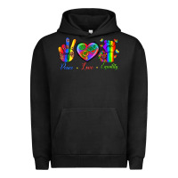 Pigment Black Peace Love Equality Urban Hoodie - BundleAndBundleShop