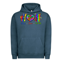Pigment Midnight Navy Peace Love Equality Urban Hoodie - BundleAndBundleShop