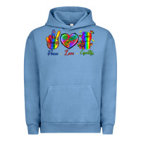 Pigment Pebble Blue Peace Love Equality Urban Hoodie - BundleAndBundleShop