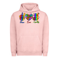 Pigment Salmon Peace Love Equality Urban Hoodie - BundleAndBundleShop