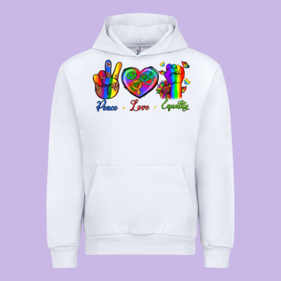 Peace Love Equality Urban Hoodie Designed By Bundleandbundleshop