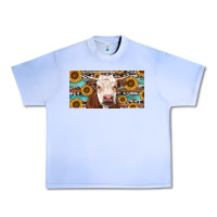 Grape Ice Heifer With Sunflower And Serape Urban Heavy Tee - RanaPortraitStore