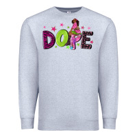 Heather Grey dope with afro black woman Premium Sweatshirt - NancyCooperArtShop