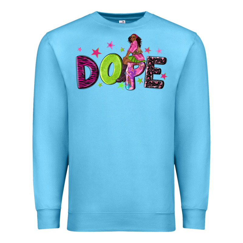 Dope With Afro Black Woman Premium Sweatshirt by NancyCooperArtShop | Teevron