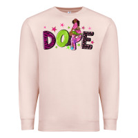 Pale Pink dope with afro black woman Premium Sweatshirt - NancyCooperArtShop