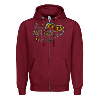 Burgundy happy mother's day Zipper Hoodie - CowhideDigitalArt
