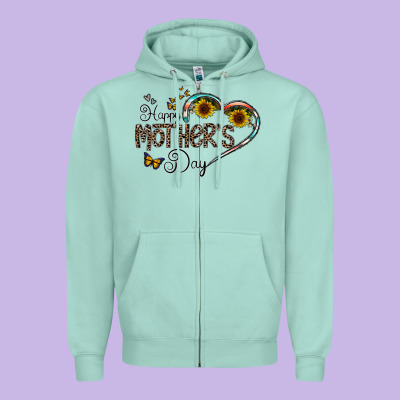 Happy Mother's Day Zipper Hoodie Designed By Cowhidedigitalart