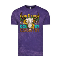Cloud Purple born and raised country western Vintage Tee - texasbilliewilder