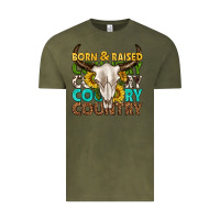 Vintage Olive born and raised country western Vintage Tee - texasbilliewilder